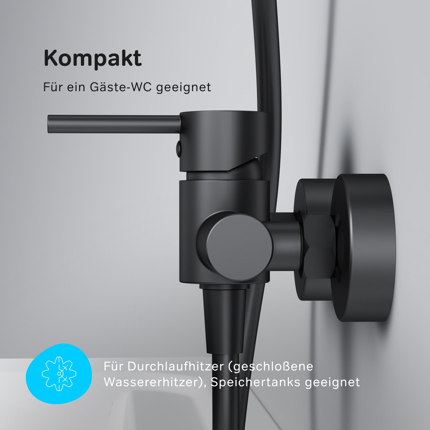 FPA20022 Duscharmatur Spike Brausearmatur Mischbatterie Dusche Schwarz