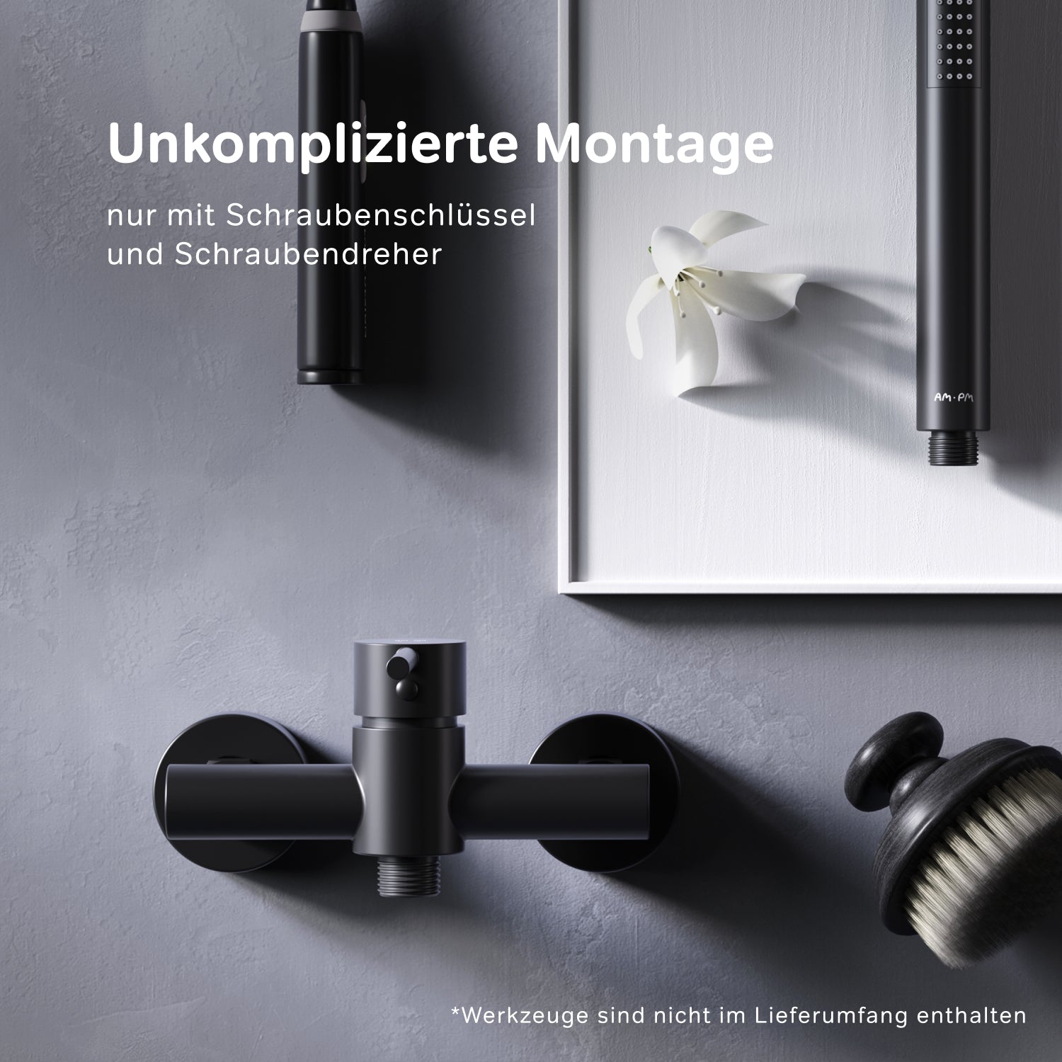FPA20022 Duscharmatur Spike Brausearmatur Mischbatterie Dusche Schwarz