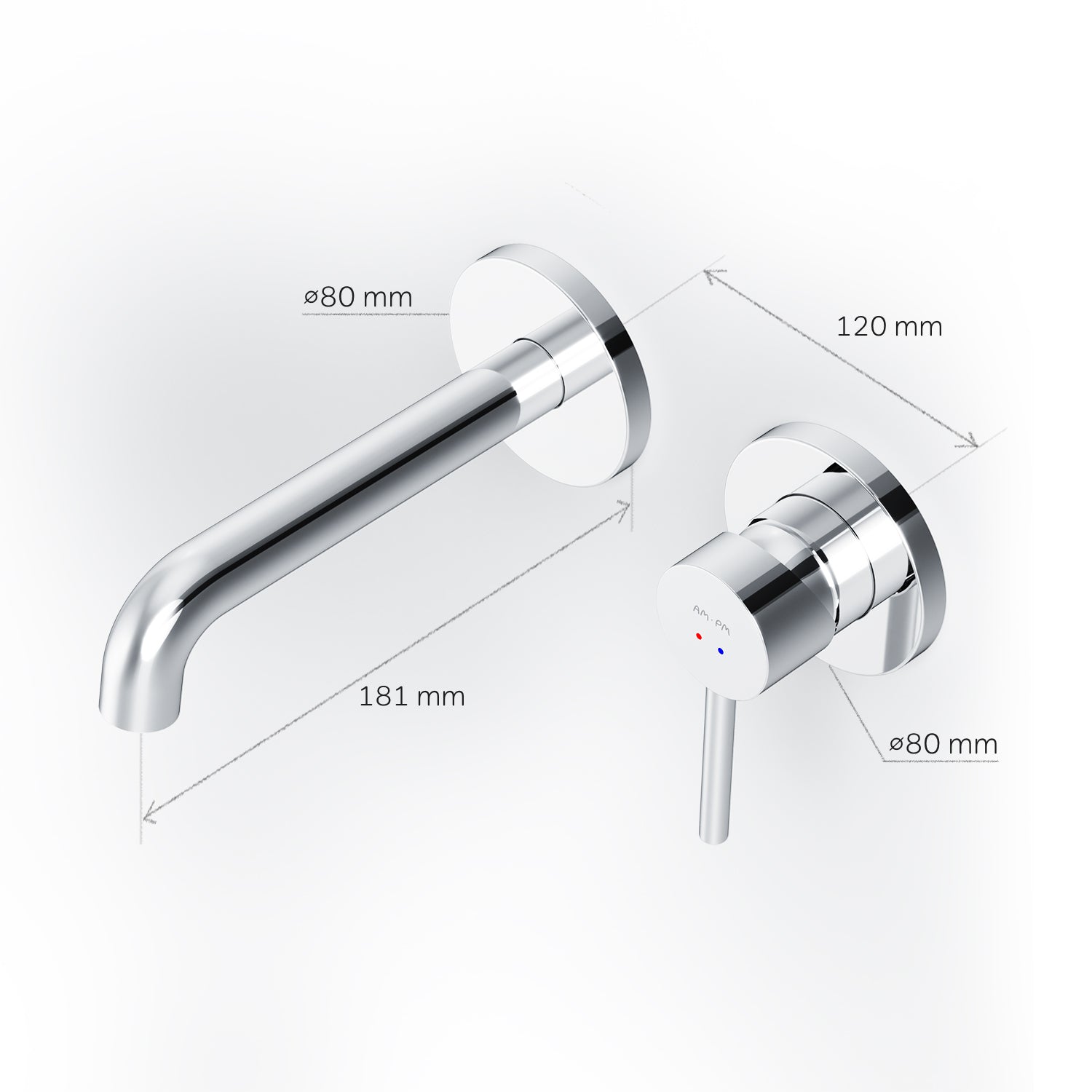 FPA72600 Robinet de salle de bain Spike Robinet de lavabo Robinet mural encastré