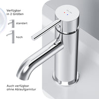 FPA82100 Bad Armatur Spike Waschtischarmatur mit Klick-Ablaufgarnitur Wasserhahn ampm-store.de