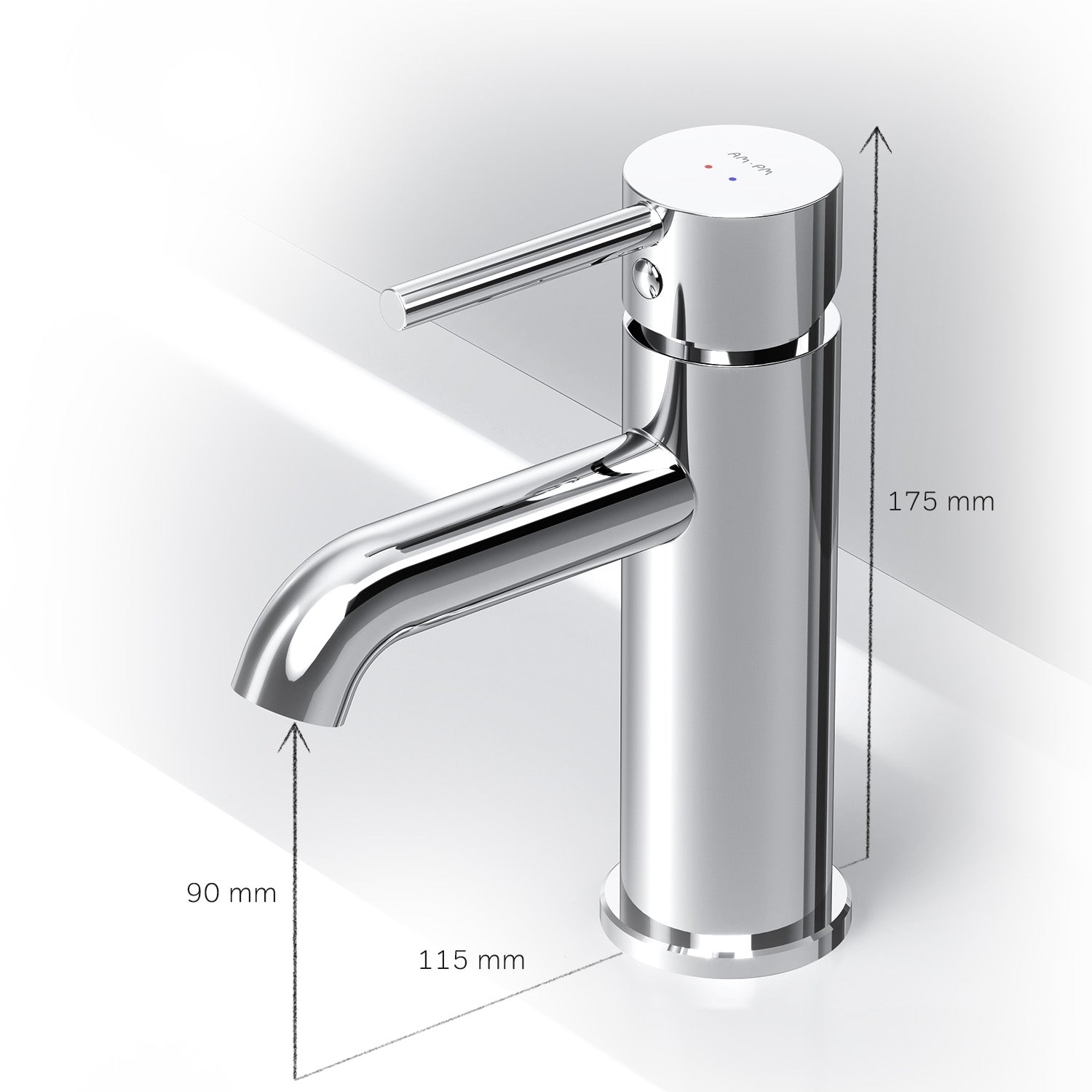 FPA82100 Bad Armatur Spike Waschtischarmatur mit Klick-Ablaufgarnitur Wasserhahn ampm-store.de