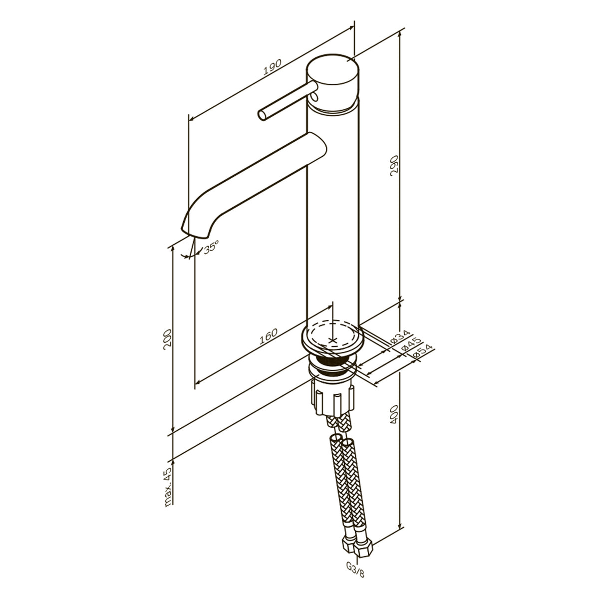 Robinet de lavabo haut Spike–FPA92000