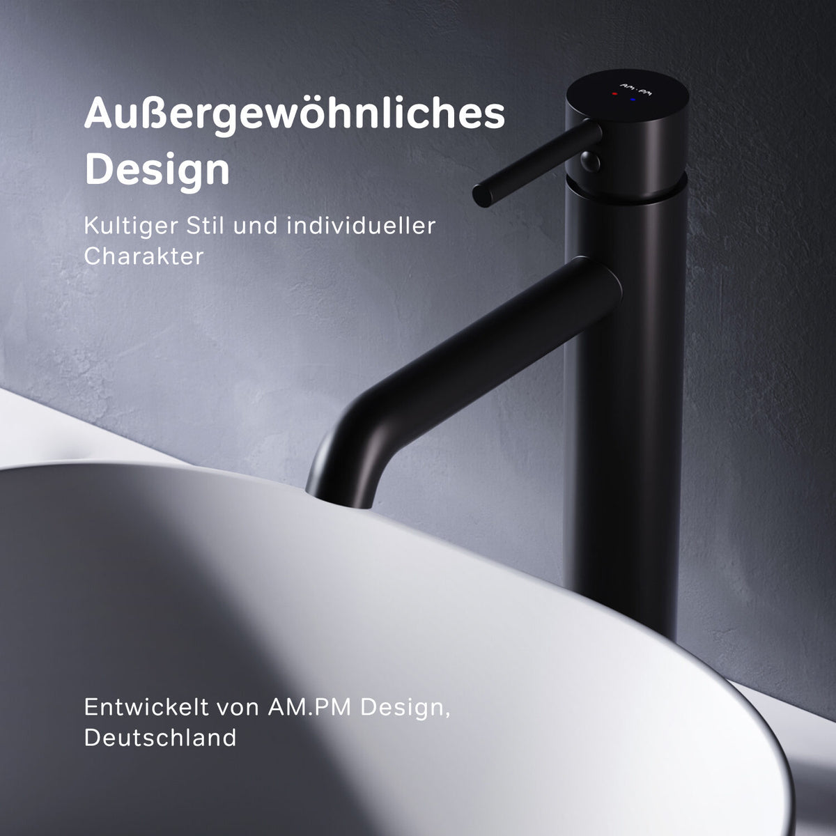 Robinet mitigeur de lavabo haut Spike, noir–FPA92022