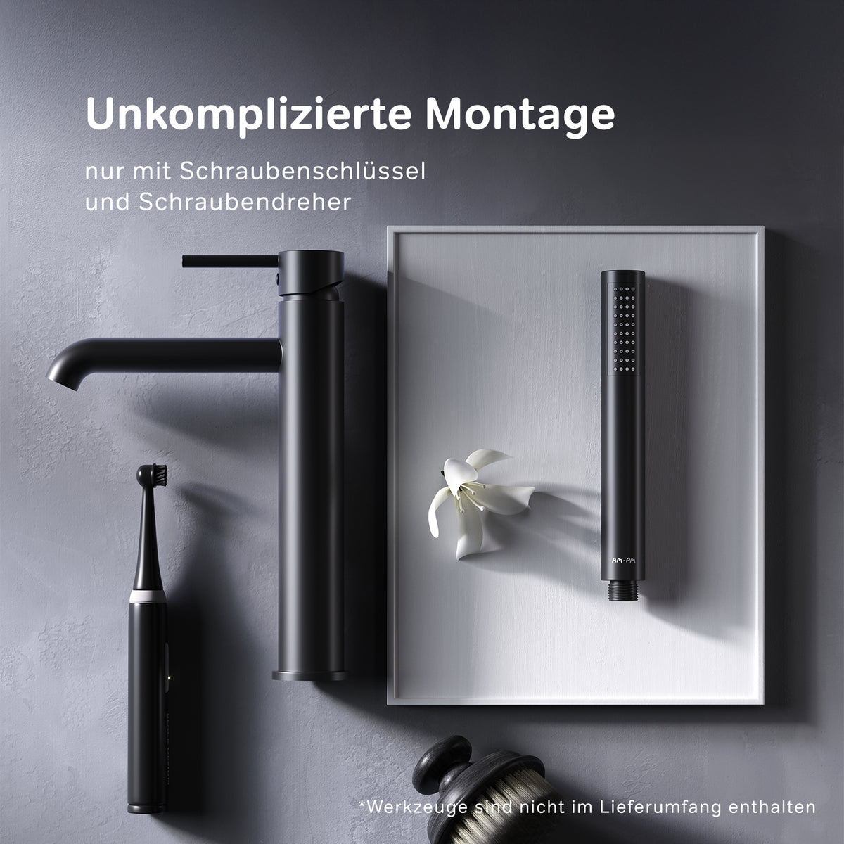 Robinet mitigeur de lavabo haut Spike, noir–FPA92022