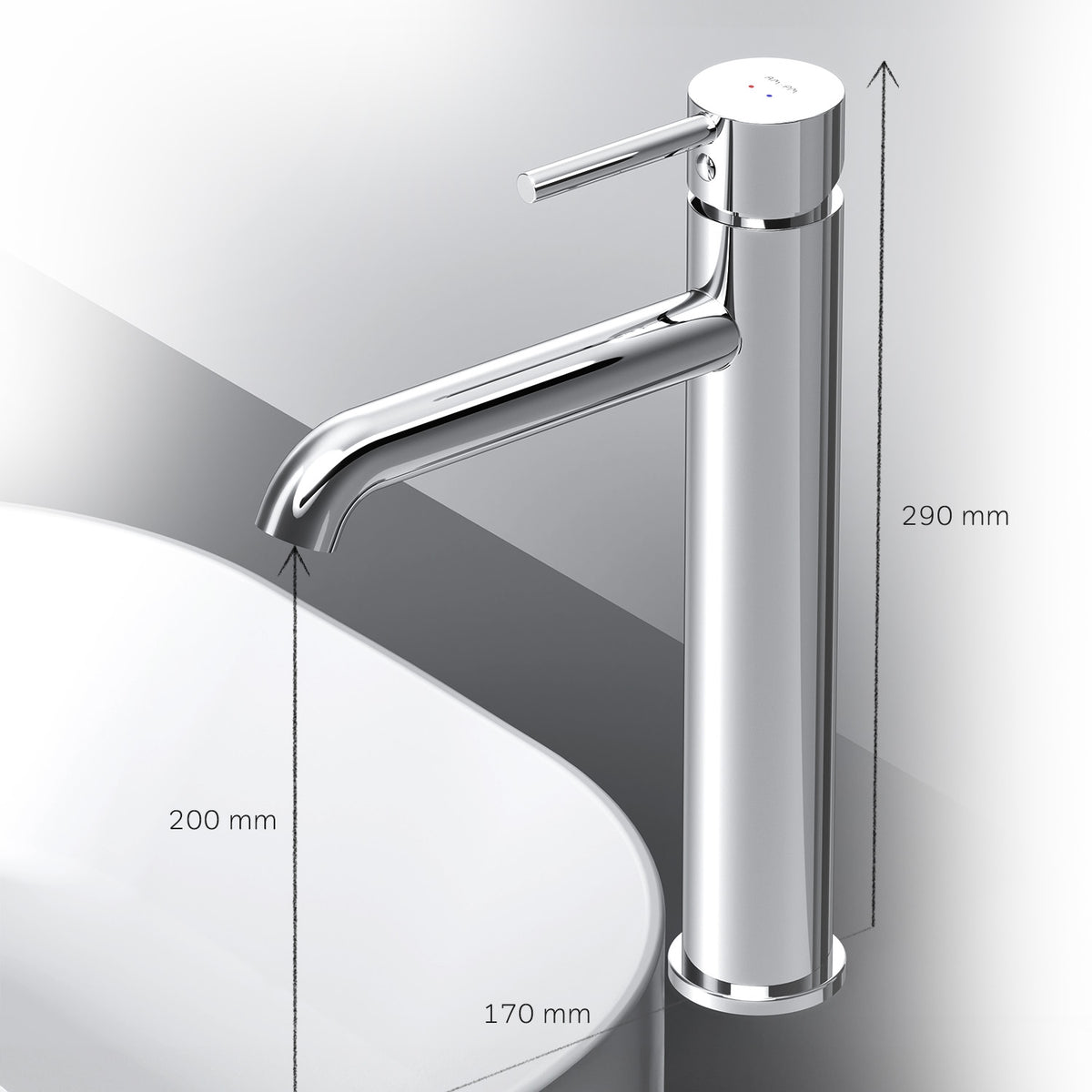 FPA92200 Bad Armatur Spike Waschtischarmatur Hoch mit Klick-Ablaufgarnitur Wasserhahn ampm-store.de