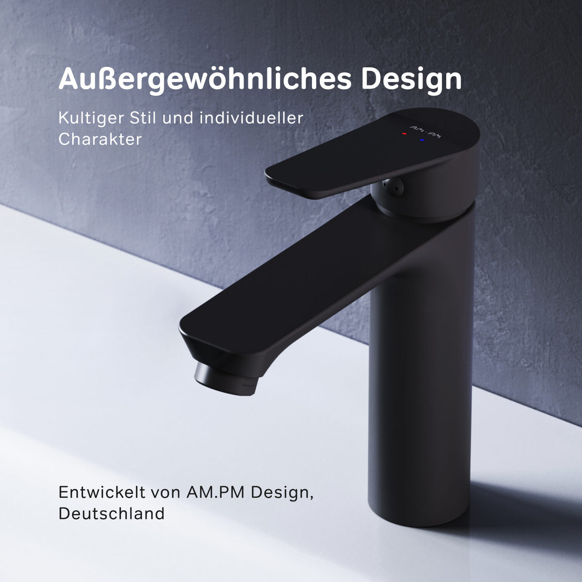 FTA02122 Bad Armatur Hit Waschtischarmatur S-Größe Wasserhahn, Schwarz ampm-store.de