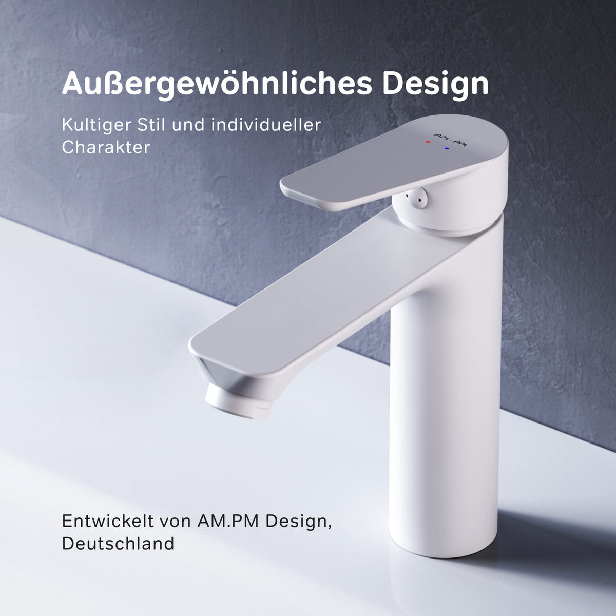 FTA02133 Bad Armatur Hit Waschtischarmatur S-Größe Wasserhahn, Weiß ampm-store.de