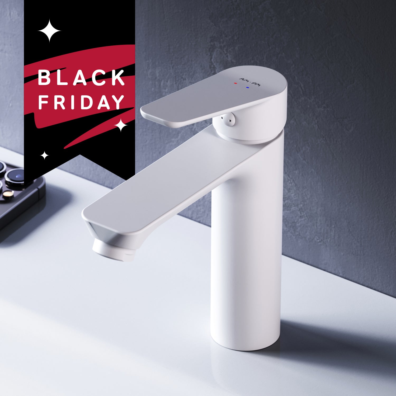 FTA02133 Robinet de salle de bain Robinet de lavabo Hit S-Taille du robinet, blanc