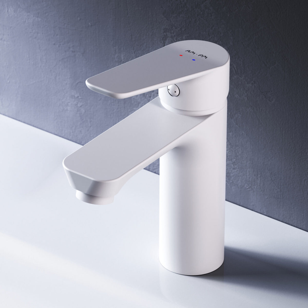FTA02233 Bad Armatur Hit Waschtischarmatur M-Größe Wasserhahn, Weiß ampm-store.de
