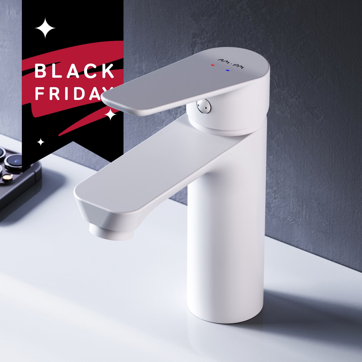 FTA02233 Robinet de salle de bain Robinet de lavabo Hit M-Taille du robinet, blanc