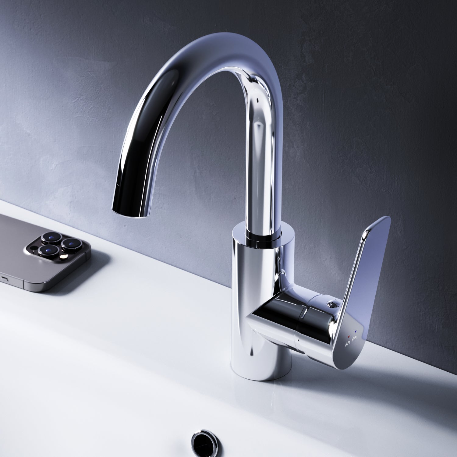 FTA02700 Bad Armatur Hit Waschtischarmatur mit drehbarem Auslauf Wasserhahn ampm-store.de