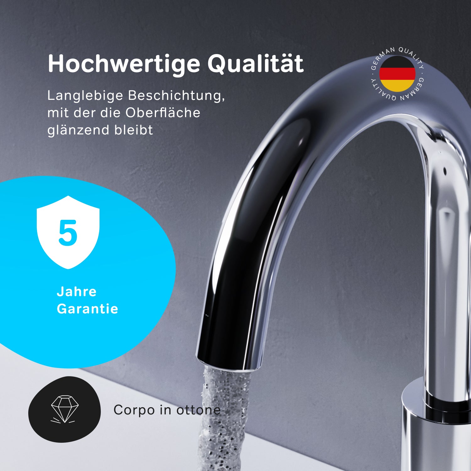 FTA02700 Bad Armatur Hit Waschtischarmatur mit drehbarem Auslauf Wasserhahn ampm-store.de