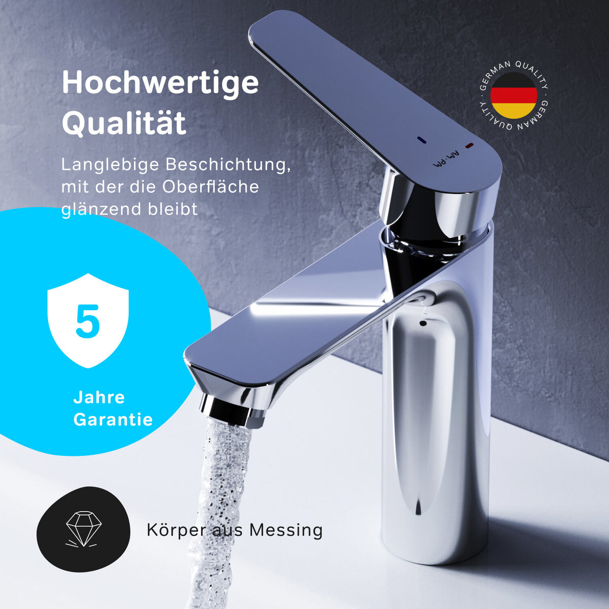 Robinet de lavabo Hit avec EcoStart, chromé–FTA02800