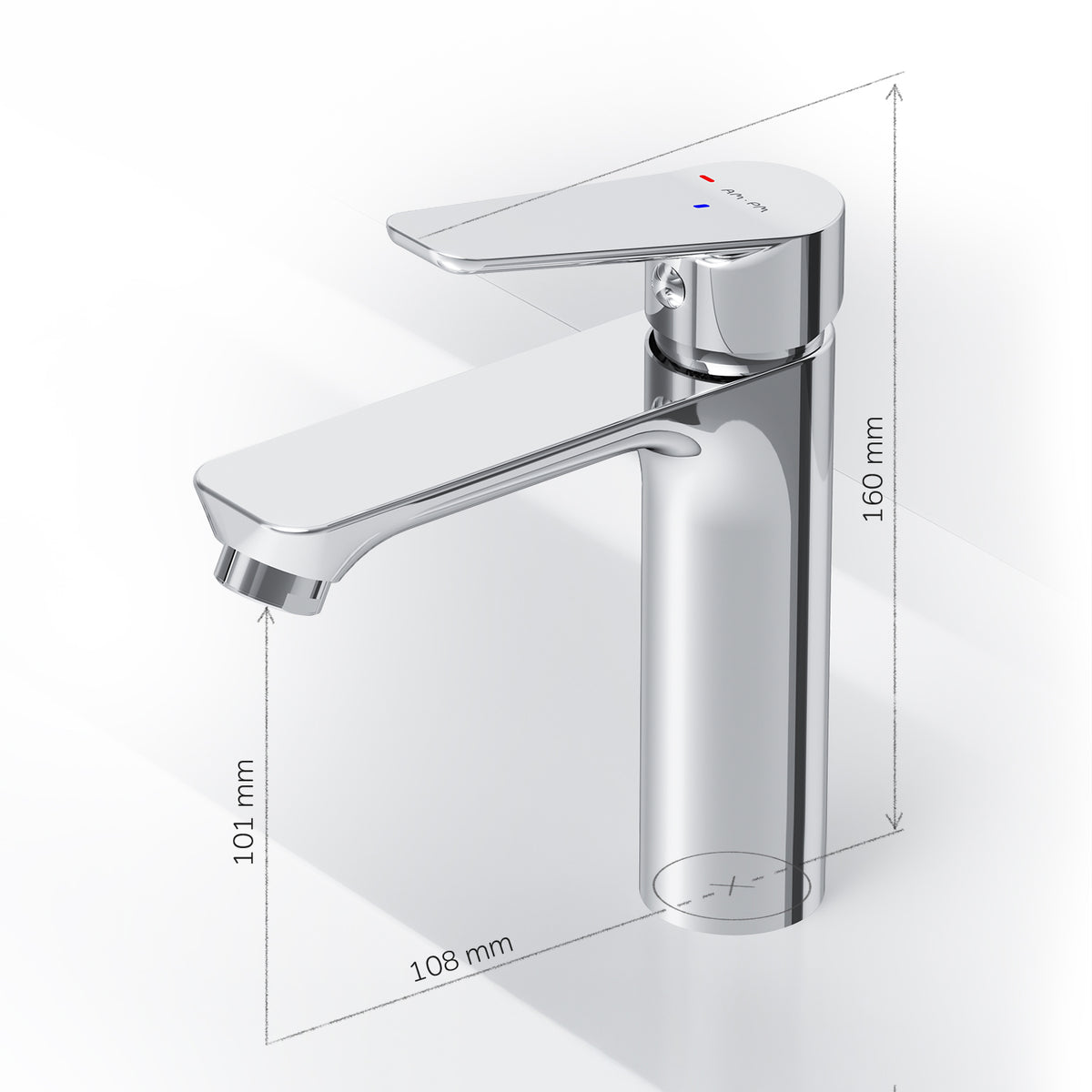 Robinet de lavabo Hit avec EcoStart, chromé–FTA02800