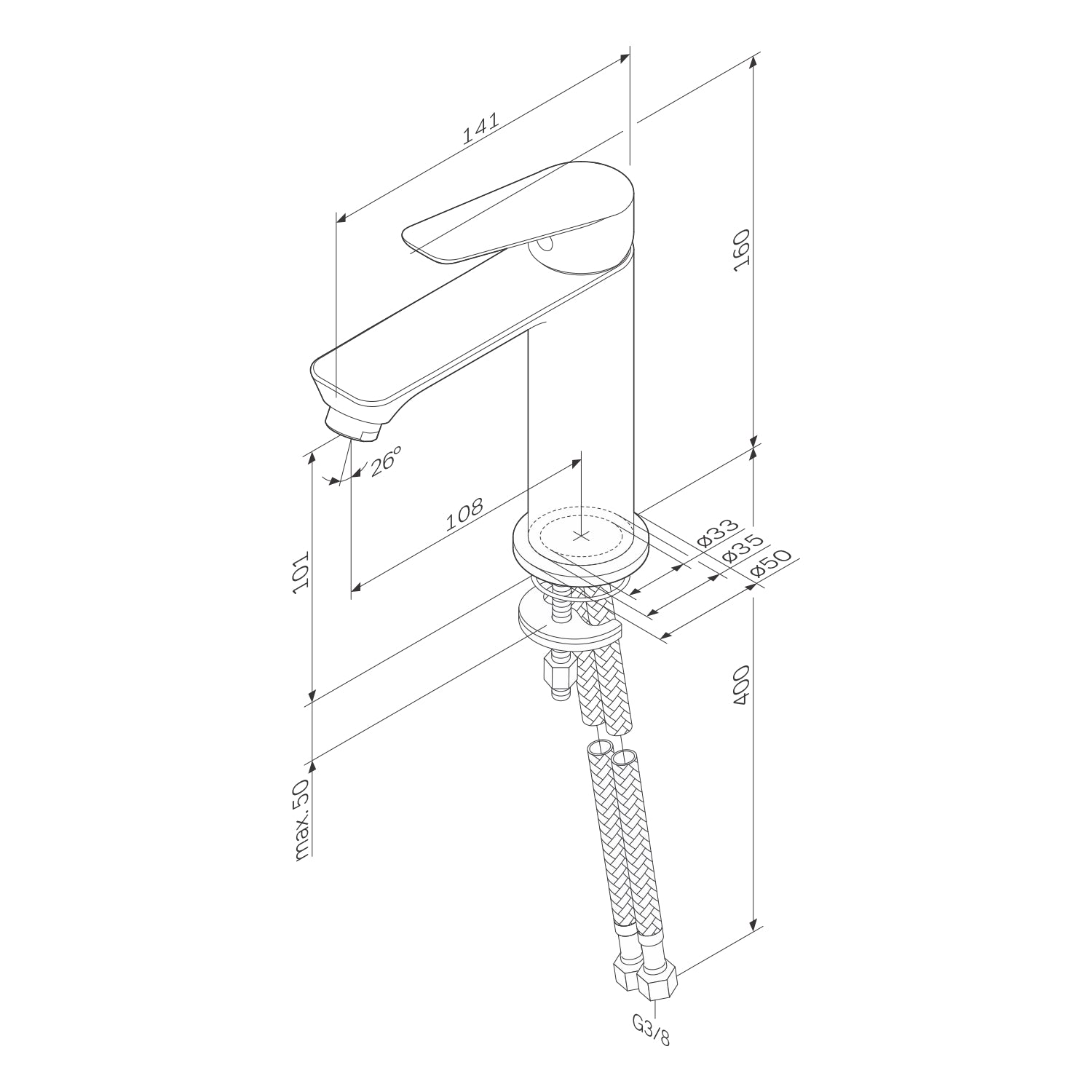 Robinet de lavabo Hit EcoStart FTA02800, chromé