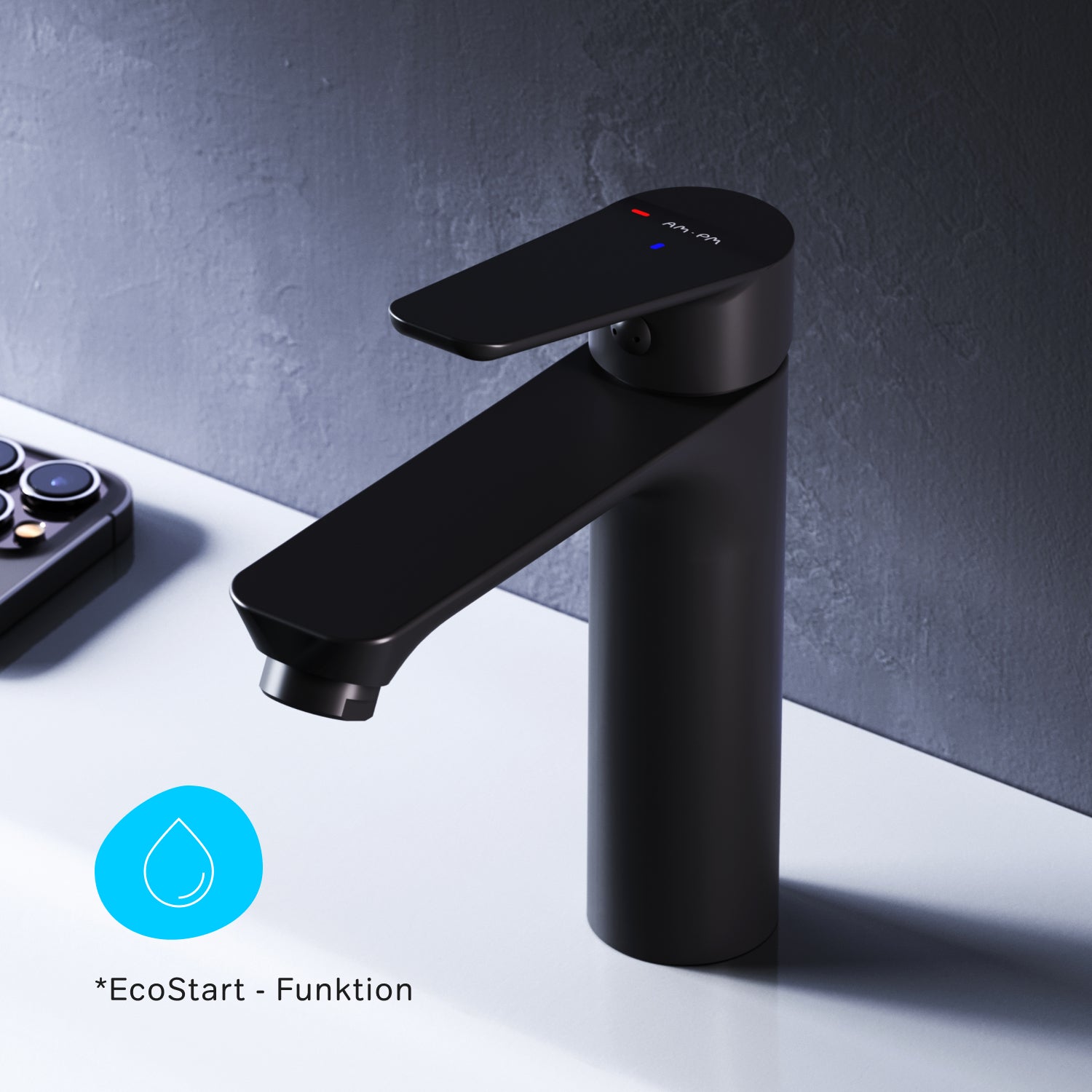 Mitigeur de lavabo Hit EcoStart FTA02822, noir