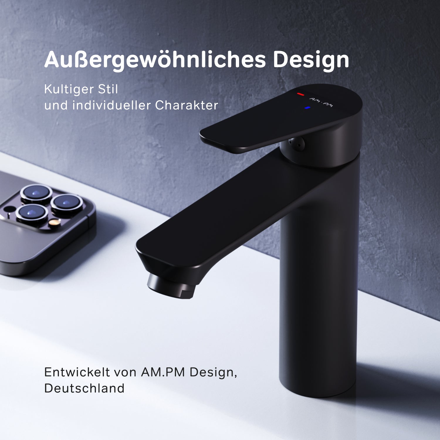 FTA02822 Waschtischarmatur Hit EcoStart Wasserhahn, Schwarz