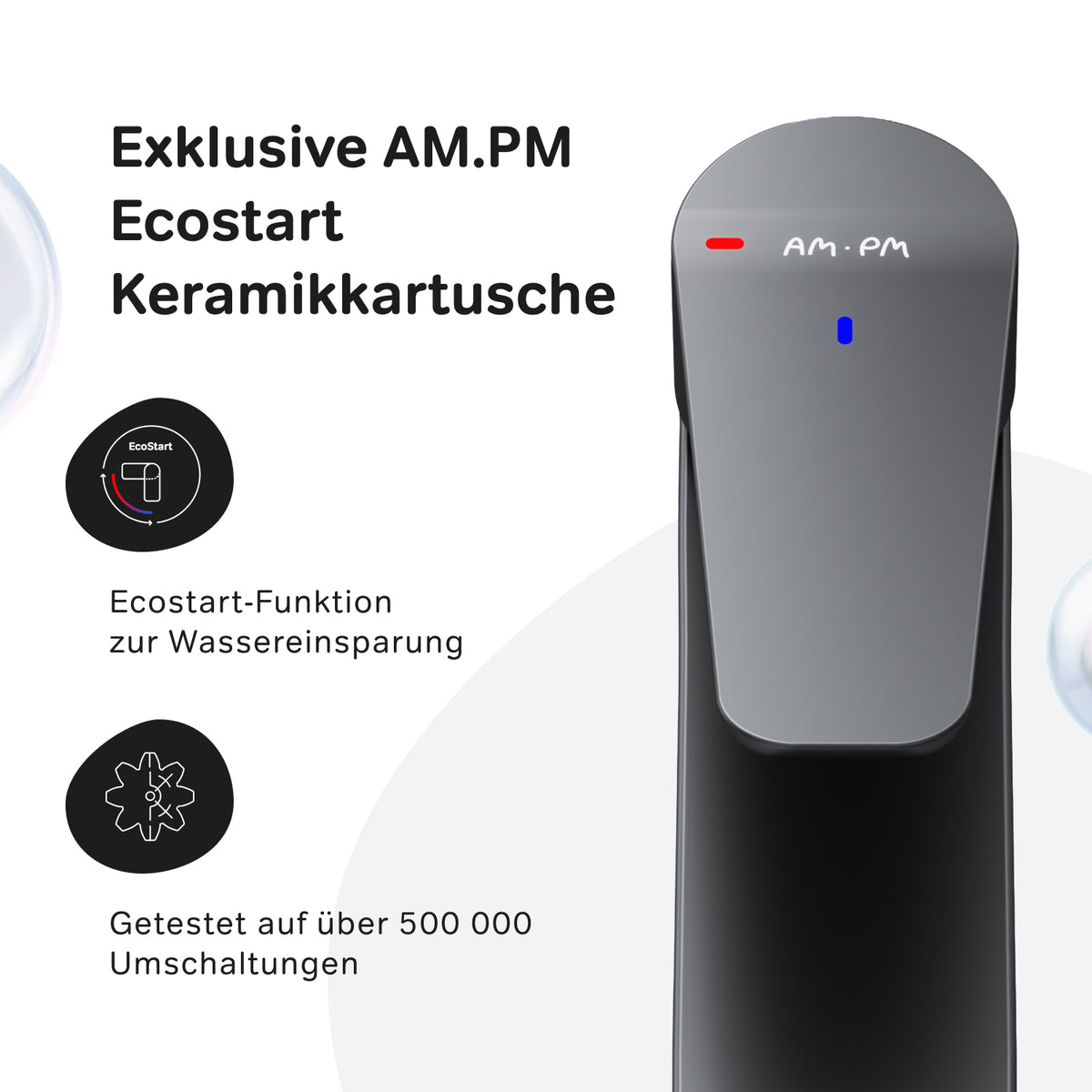 Robinet mitigeur de lavabo Hit avec EcoStart, noir–FTA02822