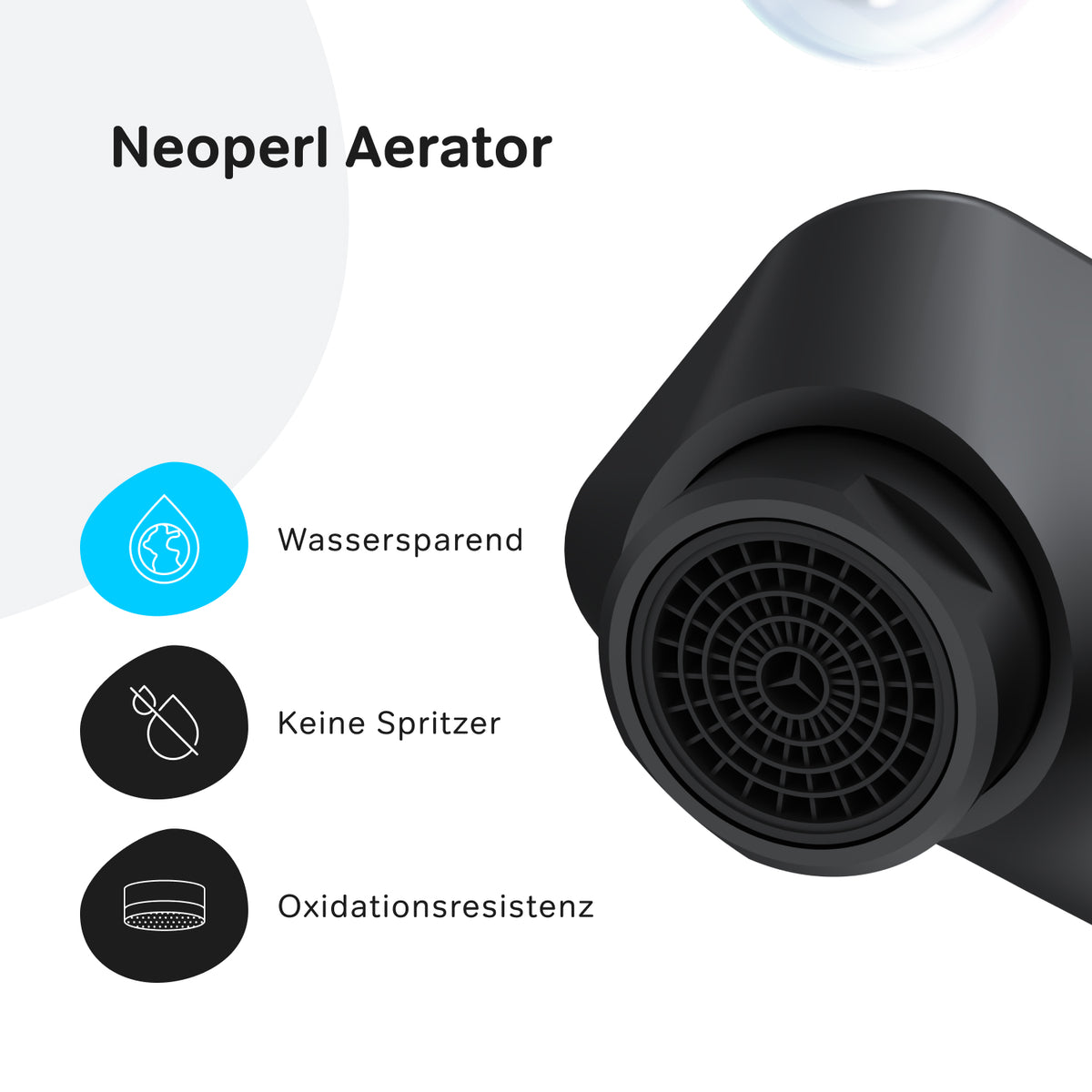 Robinet mitigeur de lavabo Hit avec EcoStart, noir–FTA02822