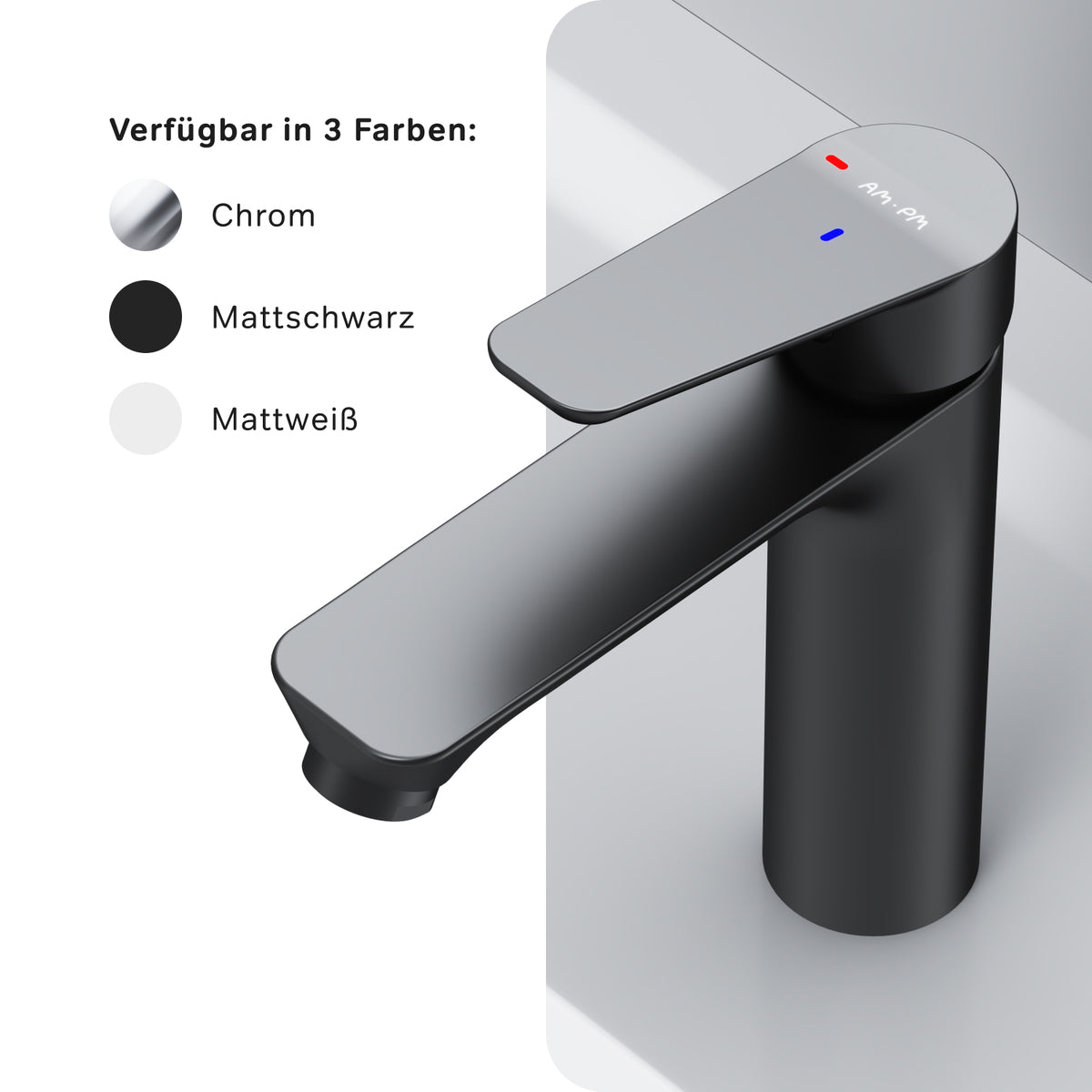 Robinet mitigeur de lavabo Hit avec EcoStart, noir–FTA02822