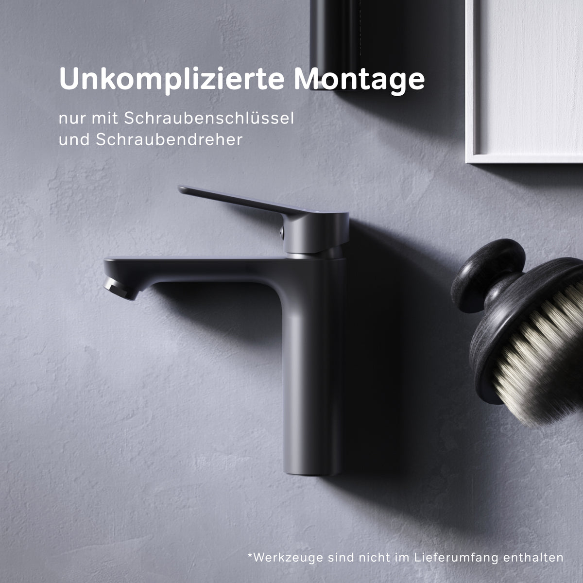 Robinet mitigeur de lavabo Hit avec EcoStart, noir–FTA02822