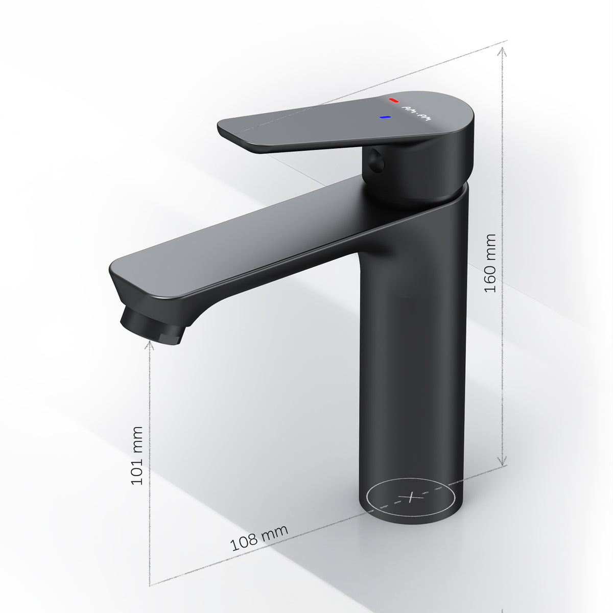Robinet mitigeur de lavabo Hit avec EcoStart, noir–FTA02822