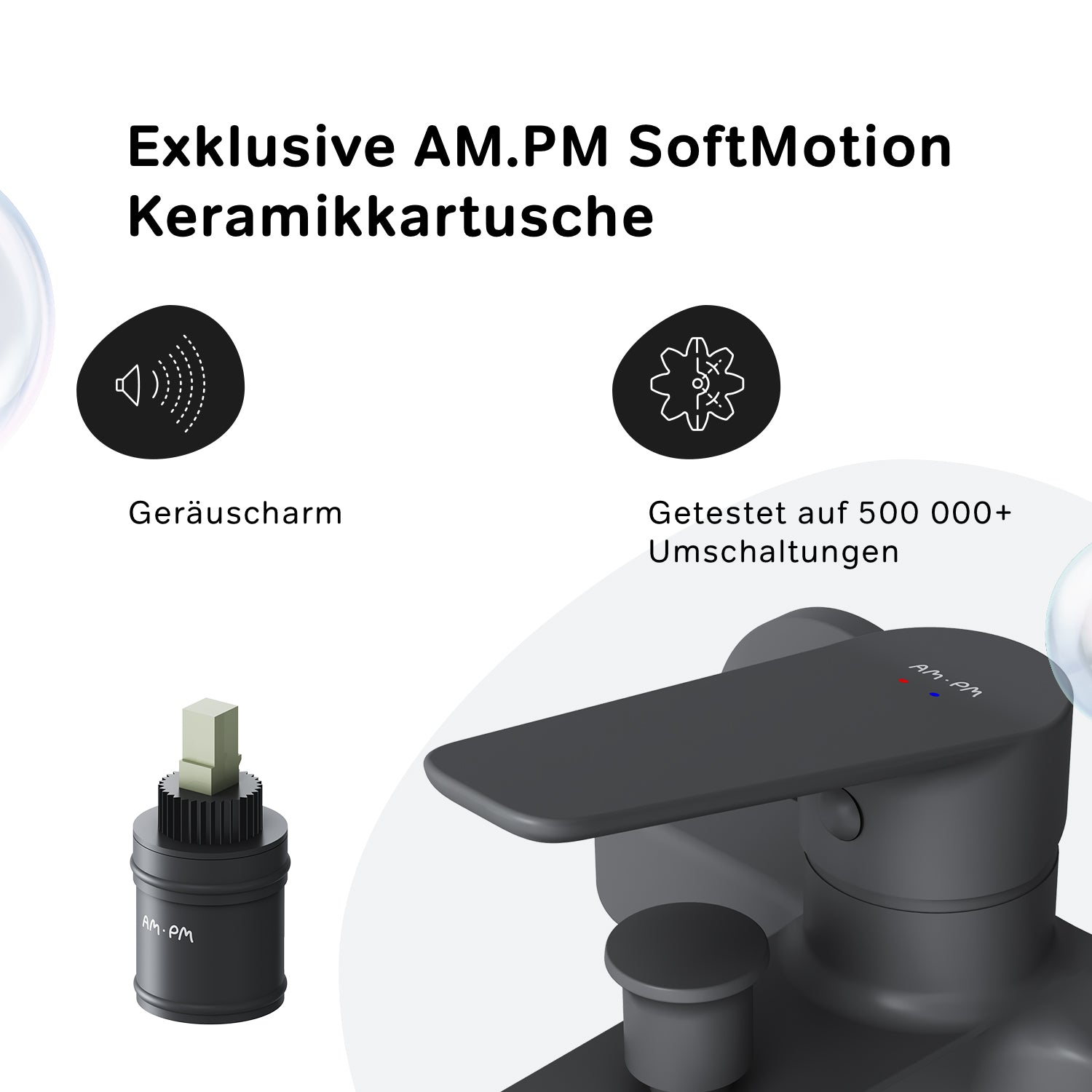 FTA10022 Wannenarmatur Hit Mischbatterie Badewanne Wasserhahn Bad, Schwarz ampm-store.de