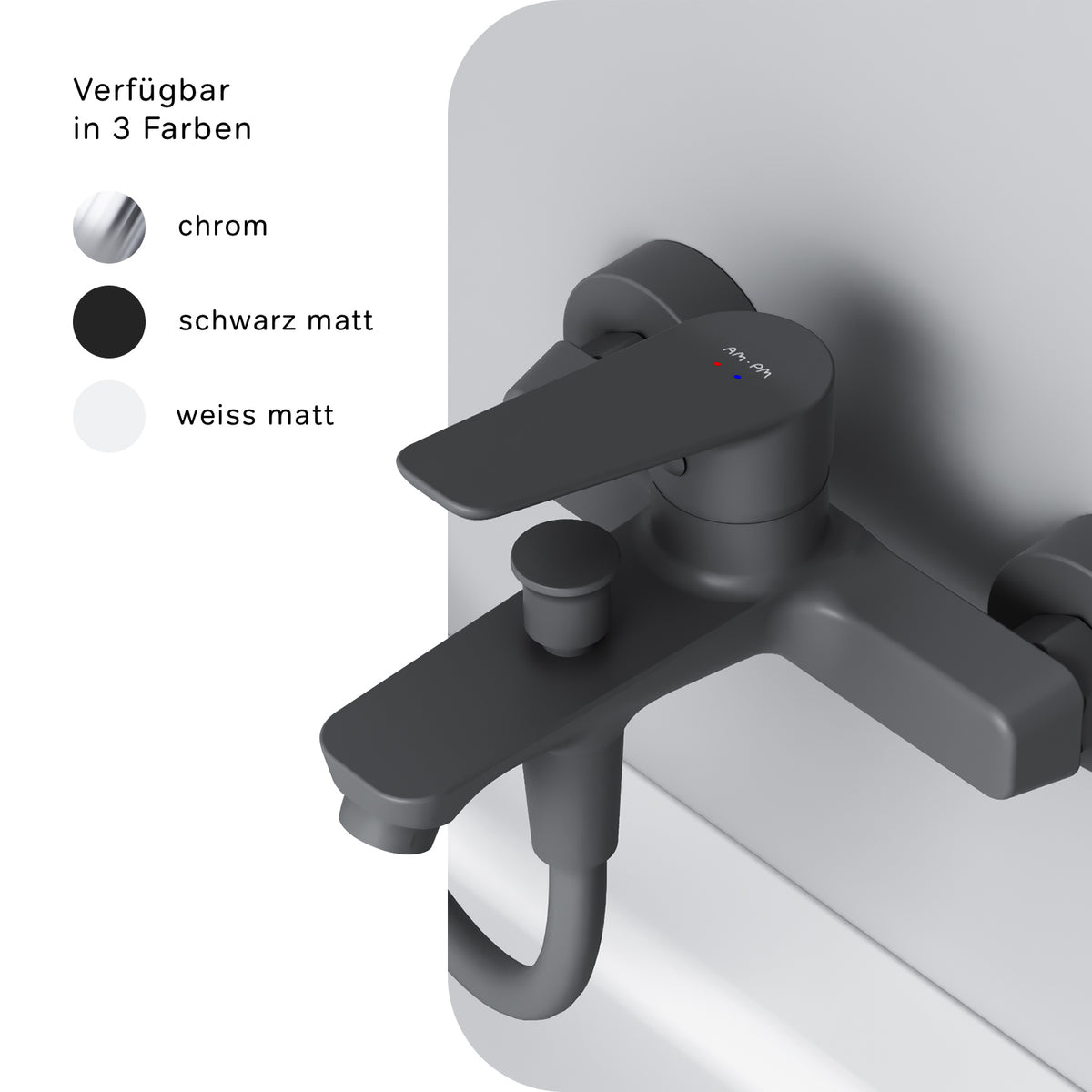 FTA10022 Wannenarmatur Hit Mischbatterie Badewanne Wasserhahn Bad, Schwarz ampm-store.de