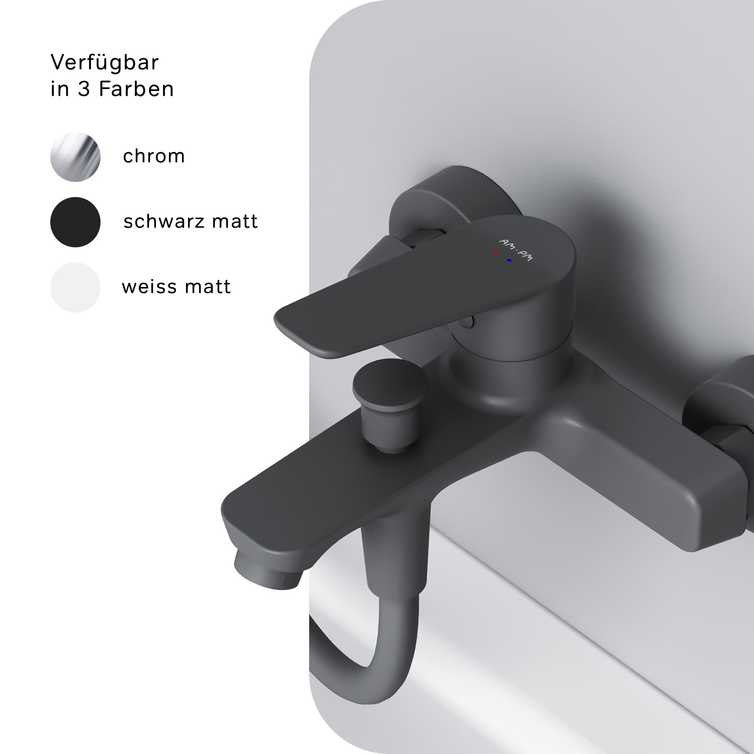 FTA10022 Wannenarmatur Hit Mischbatterie Badewanne Wasserhahn Bad, Schwarz ampm-store.de