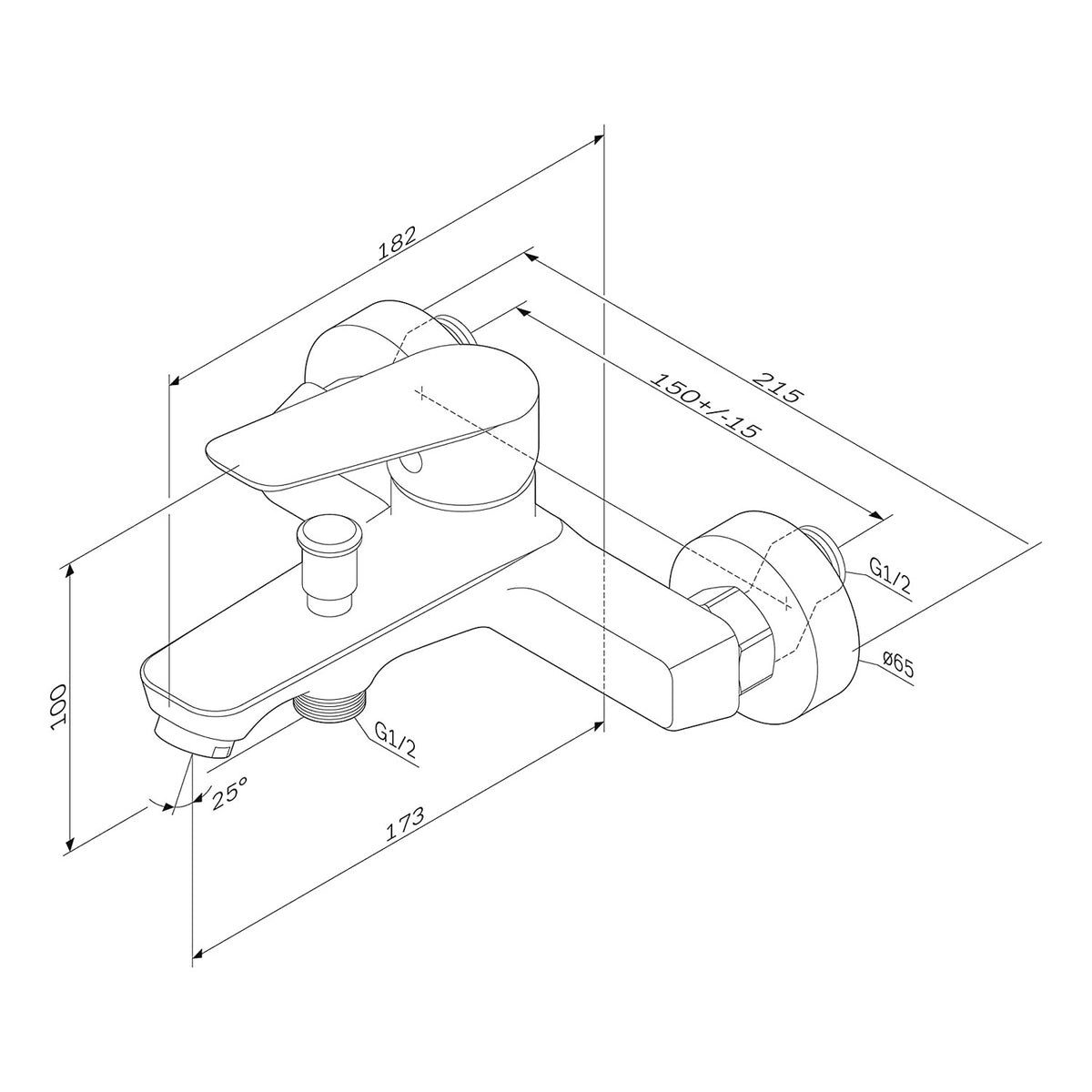FTA10022 Wannenarmatur Hit Mischbatterie Badewanne Wasserhahn Bad, Schwarz ampm-store.de