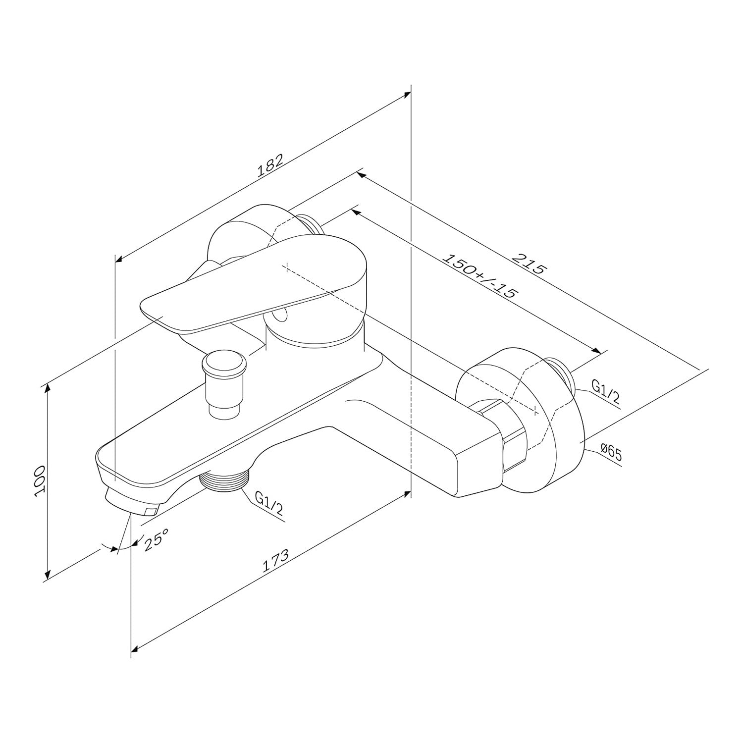 FTA10022 Wannenarmatur Hit Mischbatterie Badewanne Wasserhahn Bad, Schwarz ampm-store.de