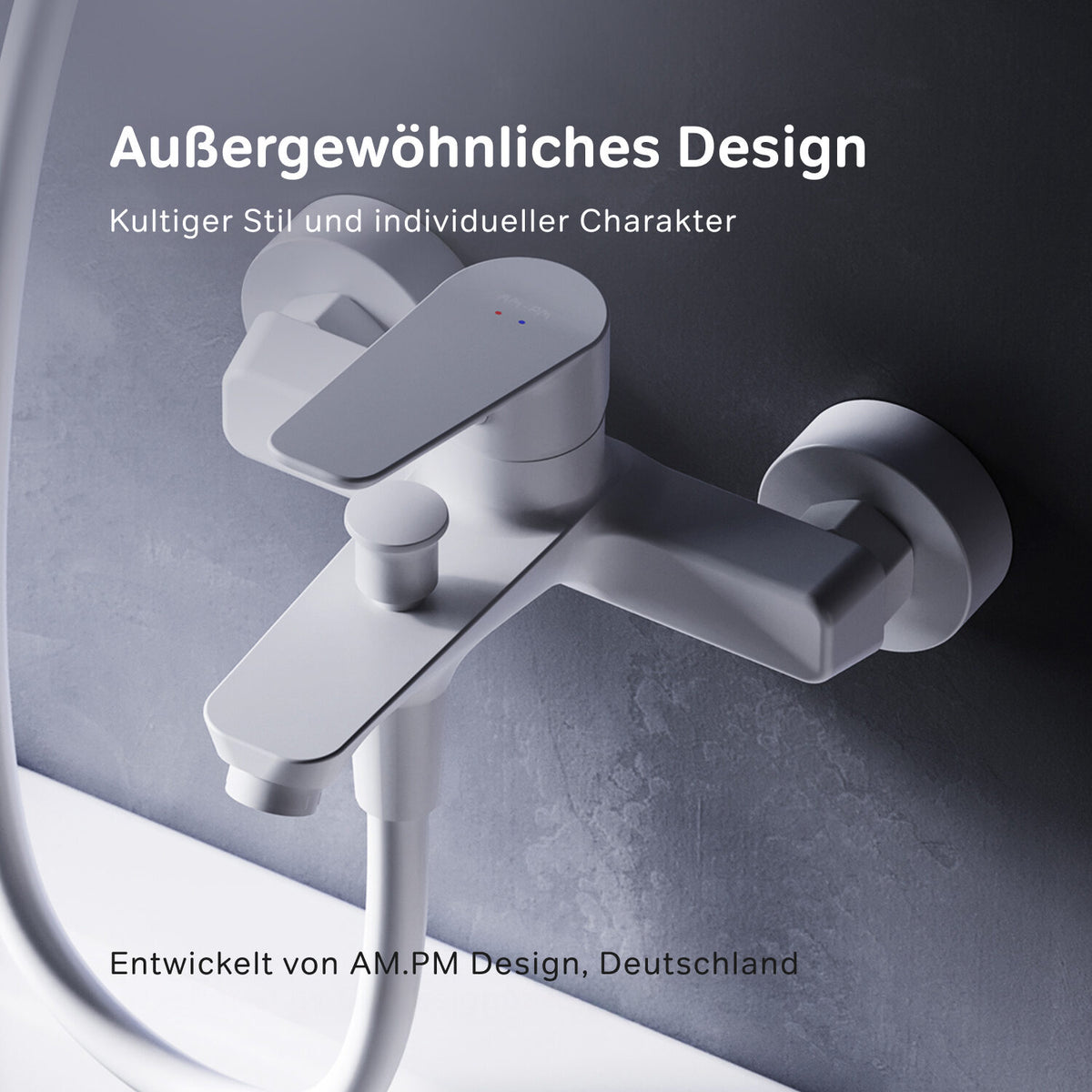 FTA10033 Wannenarmatur Hit Mischbatterie Badewanne Wasserhahn Bad, Weiß ampm-store.de