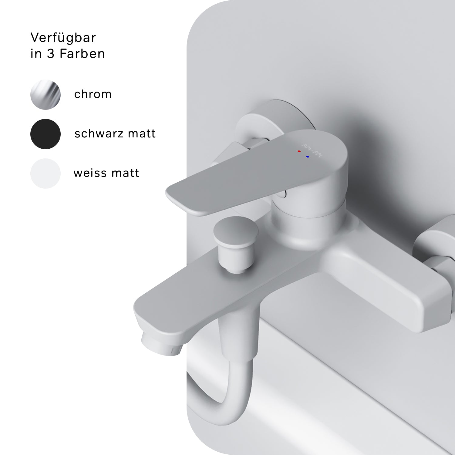 FTA10033 Wannenarmatur Hit Mischbatterie Badewanne Wasserhahn Bad, Weiß ampm-store.de