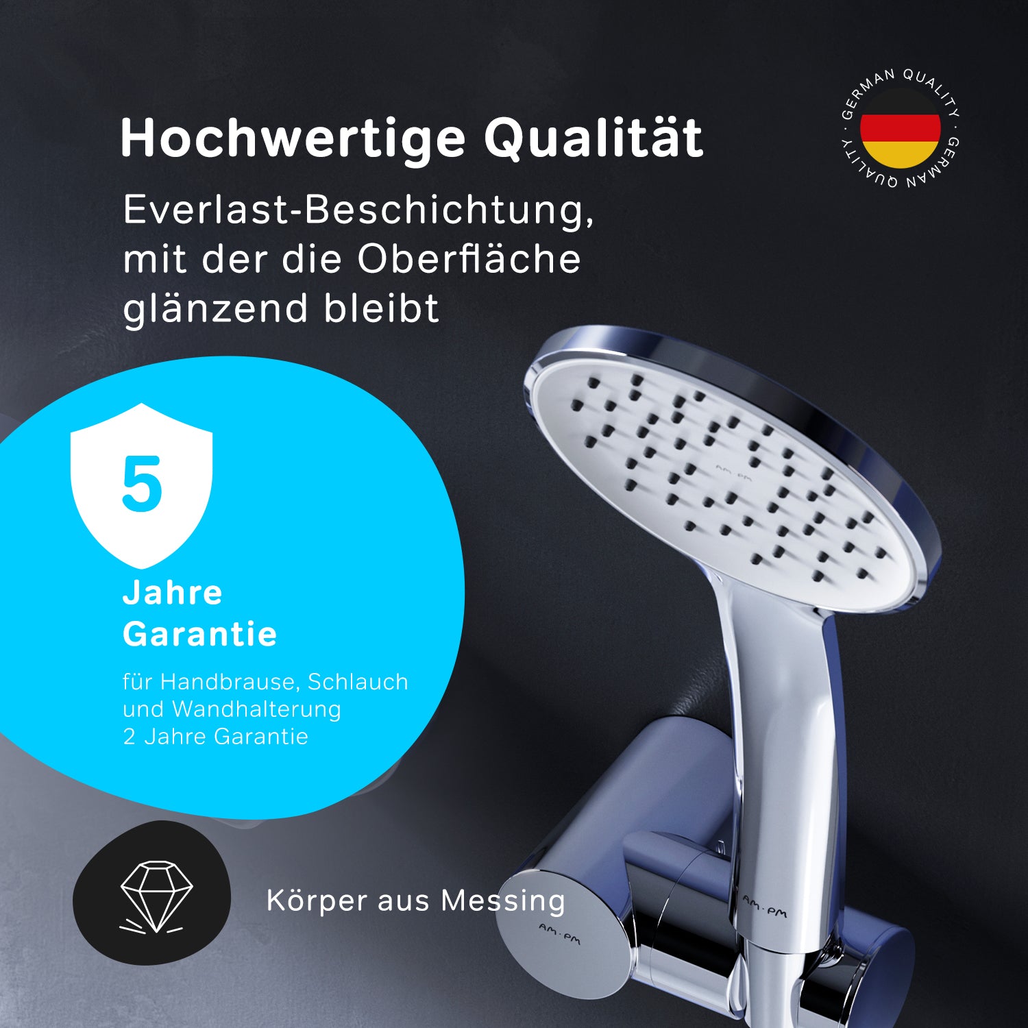 FTA15000 Wannenarmatur mit Handbrause und Halter Hit Mischbatterie Badewanne Wasserhahn Bad ampm-store.de