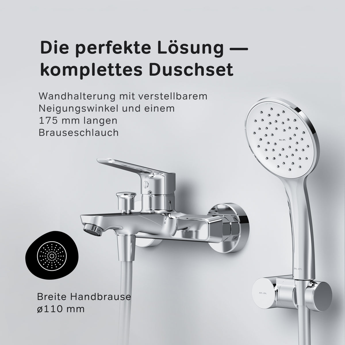 FTA15000 Wannenarmatur mit Handbrause und Halter Hit Mischbatterie Badewanne Wasserhahn Bad ampm-store.de