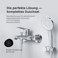 FTA15000 Wannenarmatur mit Handbrause und Halter Hit Mischbatterie Badewanne Wasserhahn Bad ampm-store.de