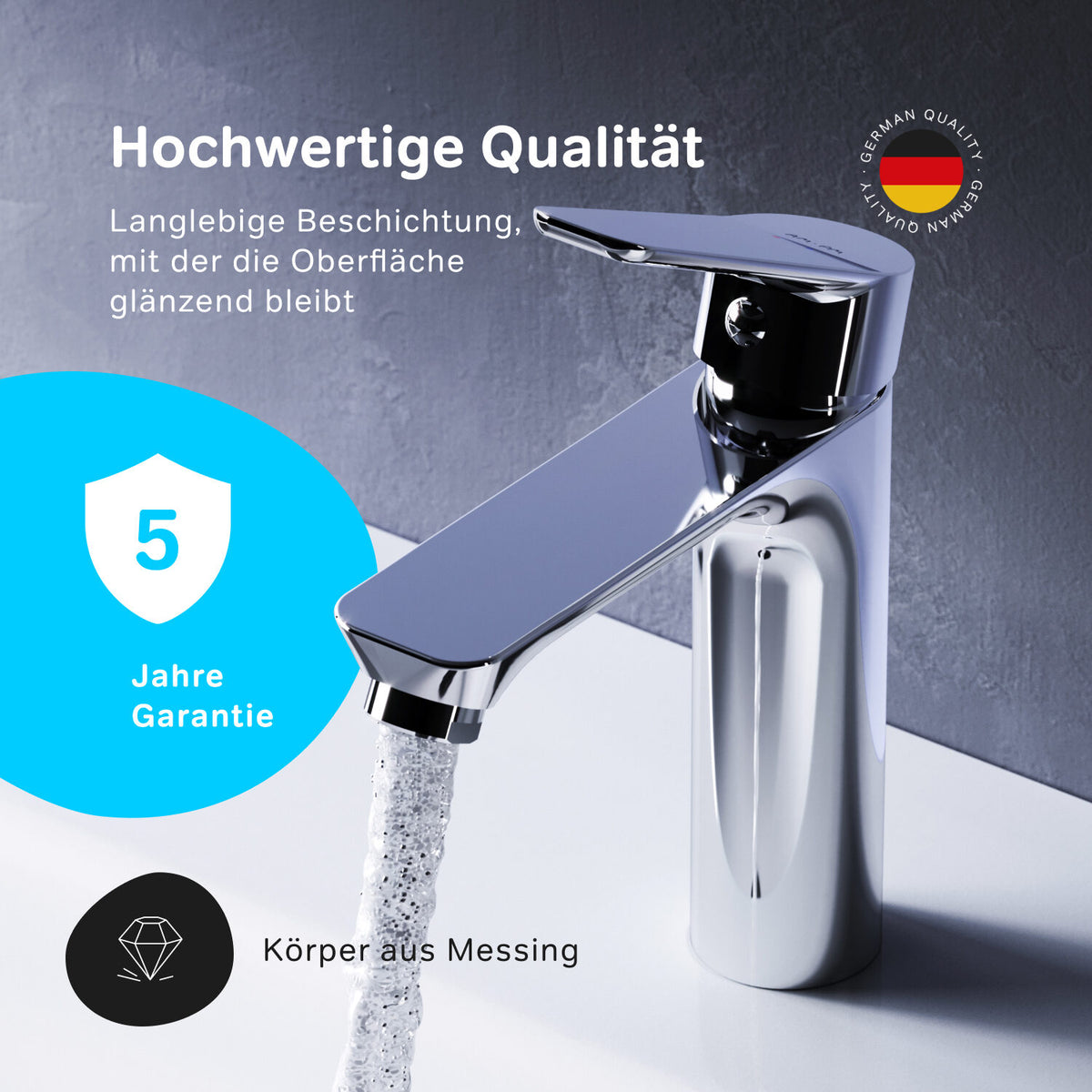 FTA82100 Bad Armatur Hit Waschtischarmatur S-Größe mit Klick-Ablaufgarnitur Wasserhahn ampm-store.de