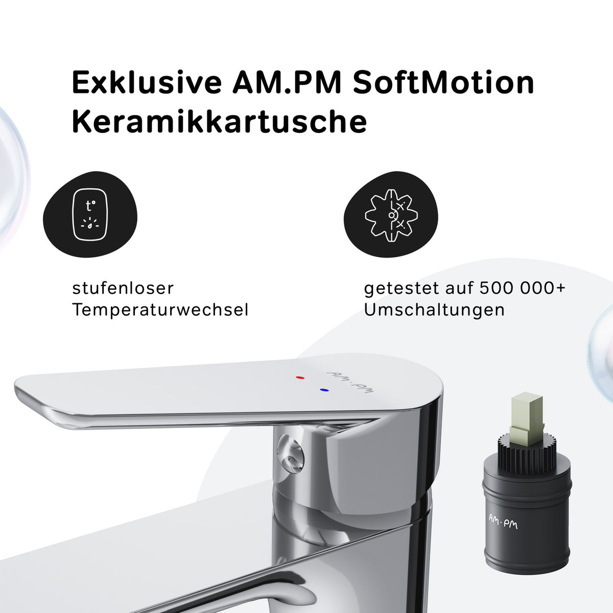 FTA82100 Bad Armatur Hit Waschtischarmatur S-Größe mit Klick-Ablaufgarnitur Wasserhahn ampm-store.de