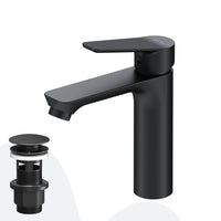 FTA82122 Bad Armatur Hit Waschtischarmatur S-Größe mit Klick-Ablaufgarnitur Wasserhahn, Schwarz ampm-store.de
