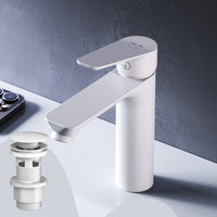 FTA82133 Bad Armatur Hit Waschtischarmatur S-Größe mit Klick-Ablaufgarnitur Wasserhahn, Weiß ampm-store.de