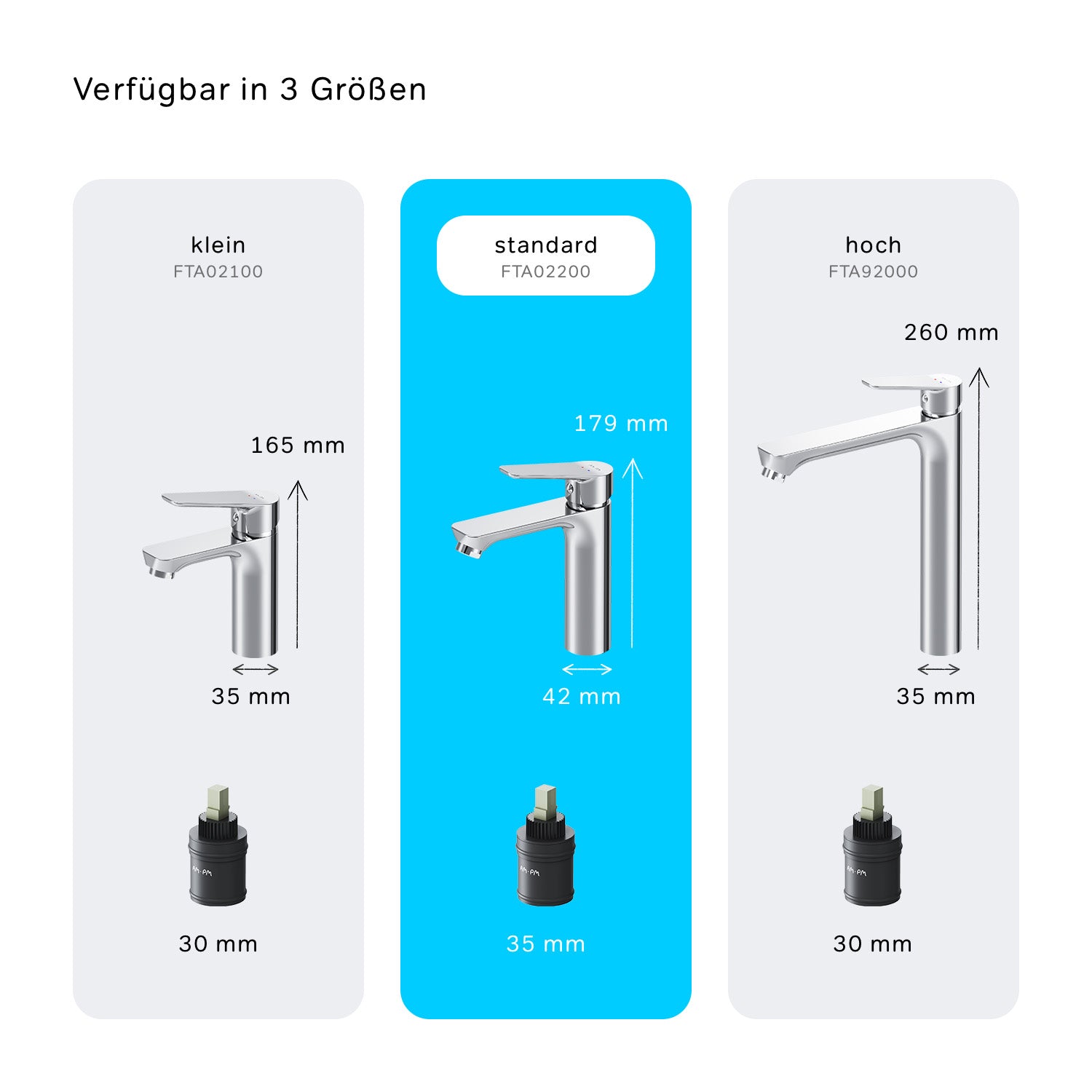 FTA82200 Hit Einhebel-Waschtischarmatur mit Klick-Ablaufgarnitur, M-Größe | Online Store von AM.PM