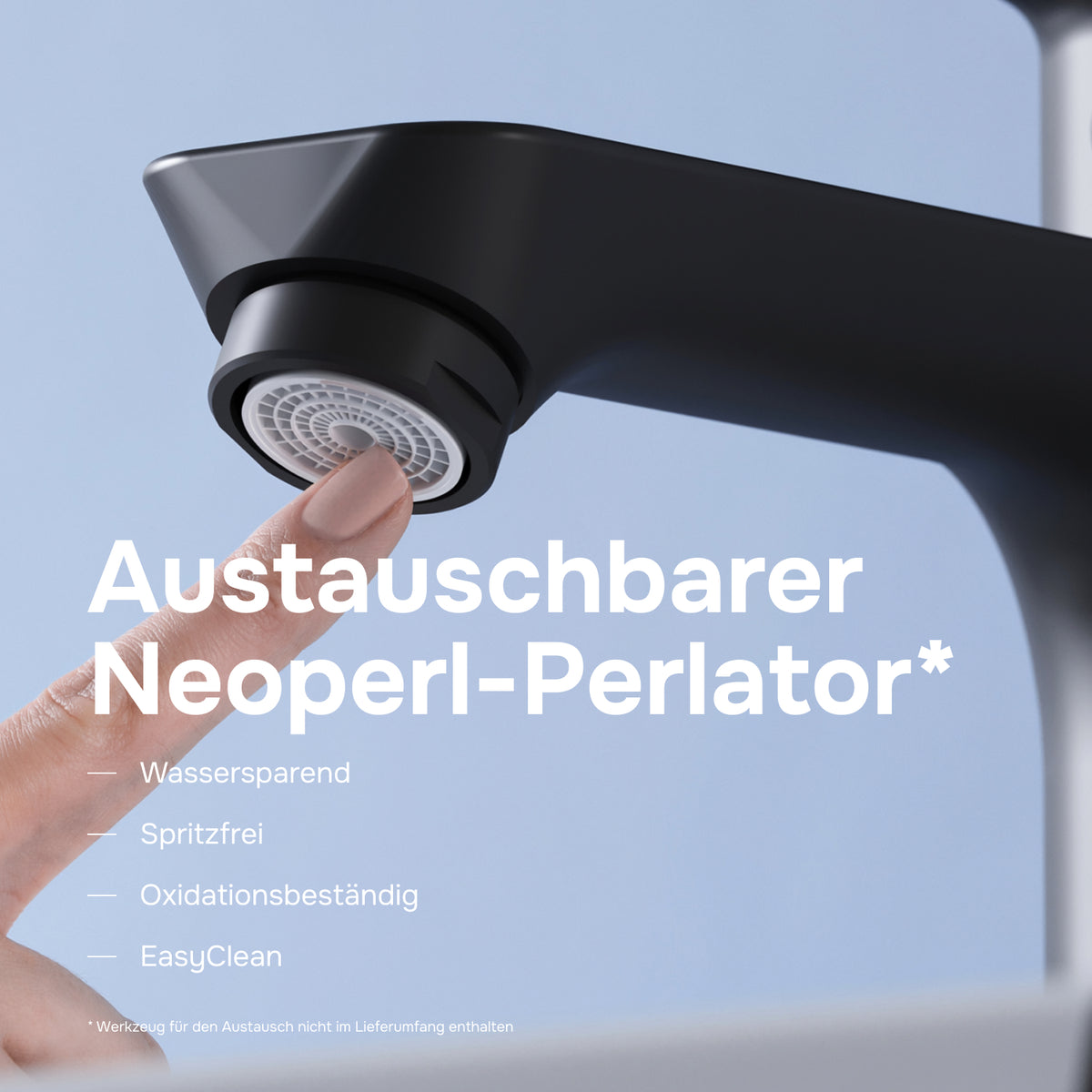Waschtischarmatur Hit M-Größe mit Klick-Ablaufgarnitur, Schwarz – FTA82222