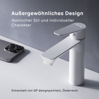 FTA82233 Bad Armatur Hit Waschtischarmatur M-Größe mit Klick-Ablaufgarnitur Wasserhahn, Weiß ampm-store.de