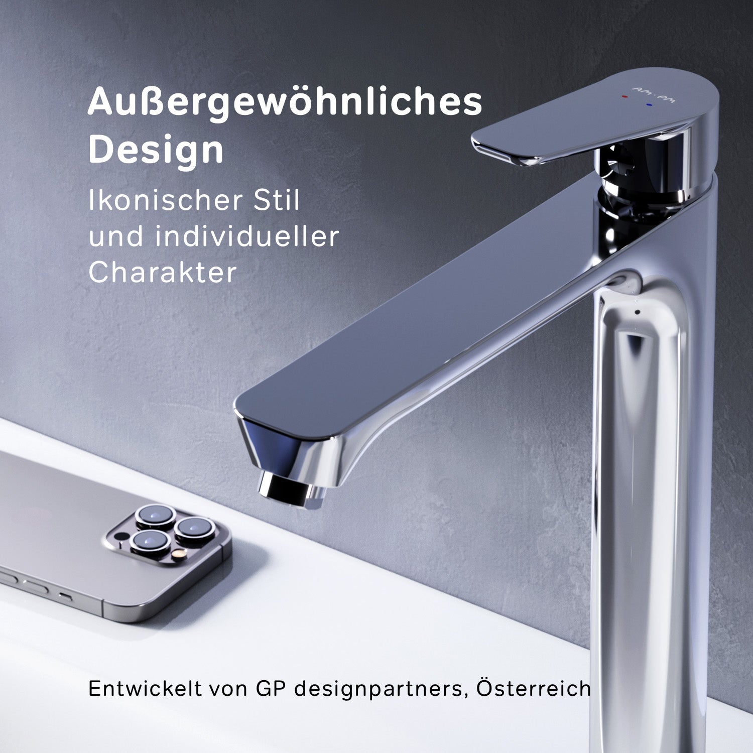 FTA92000 Bad Armatur Hit Waschtischarmatur mit hohem Auslauf Wasserhahn ampm-store.de