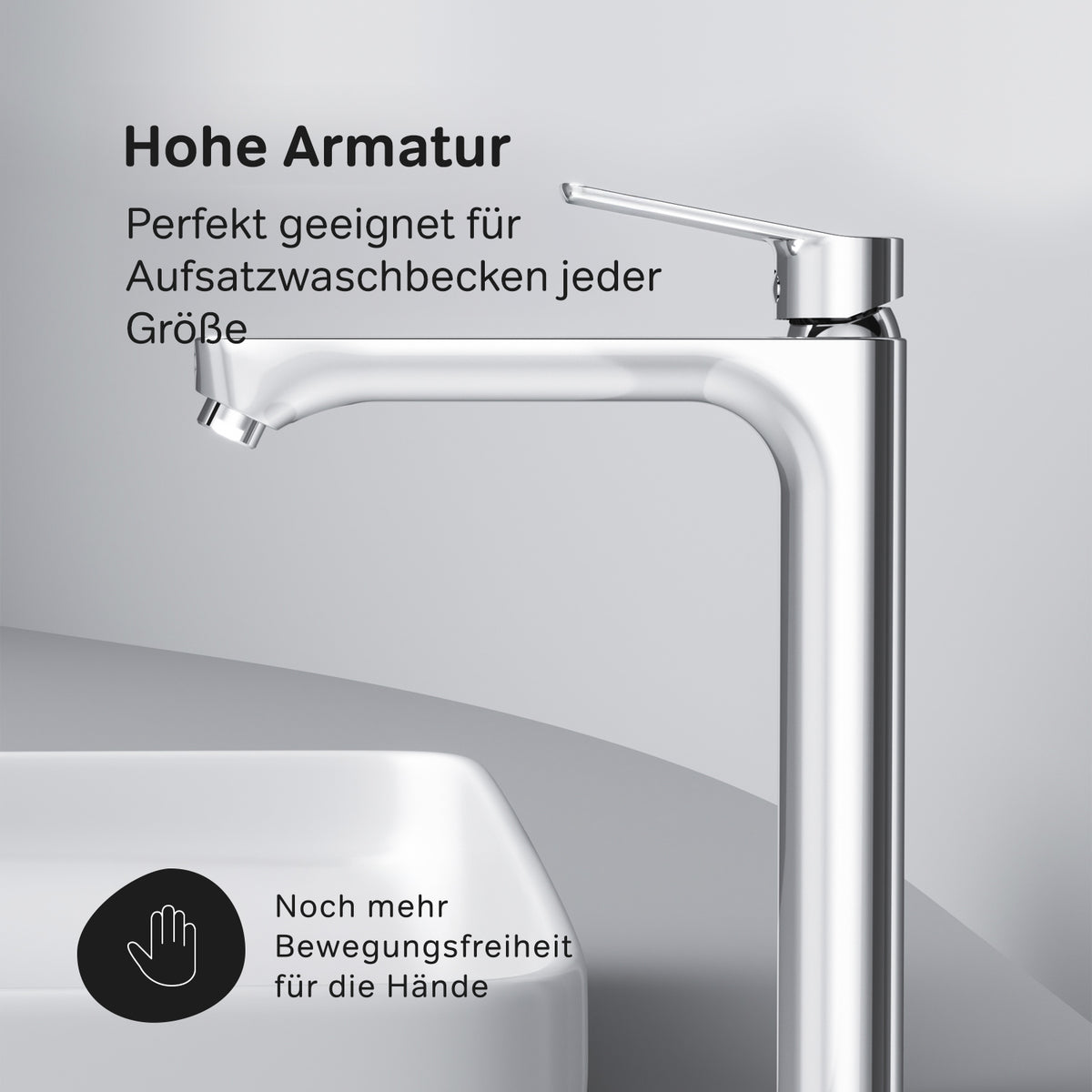FTA92000 Bad Armatur Hit Waschtischarmatur mit hohem Auslauf Wasserhahn ampm-store.de