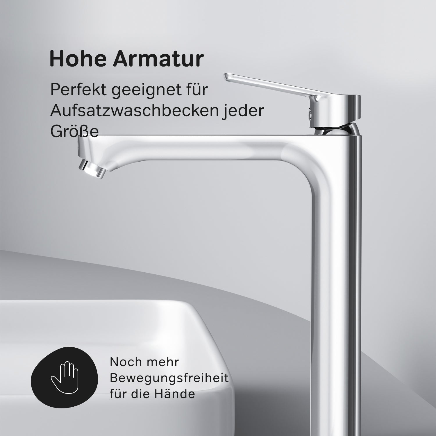 FTA92000 Bad Armatur Hit Waschtischarmatur mit hohem Auslauf Wasserhahn ampm-store.de