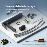 FTA92022 Bad Armatur Hit Waschtischarmatur mit hohem Auslauf Wasserhahn, Schwarz ampm-store.de