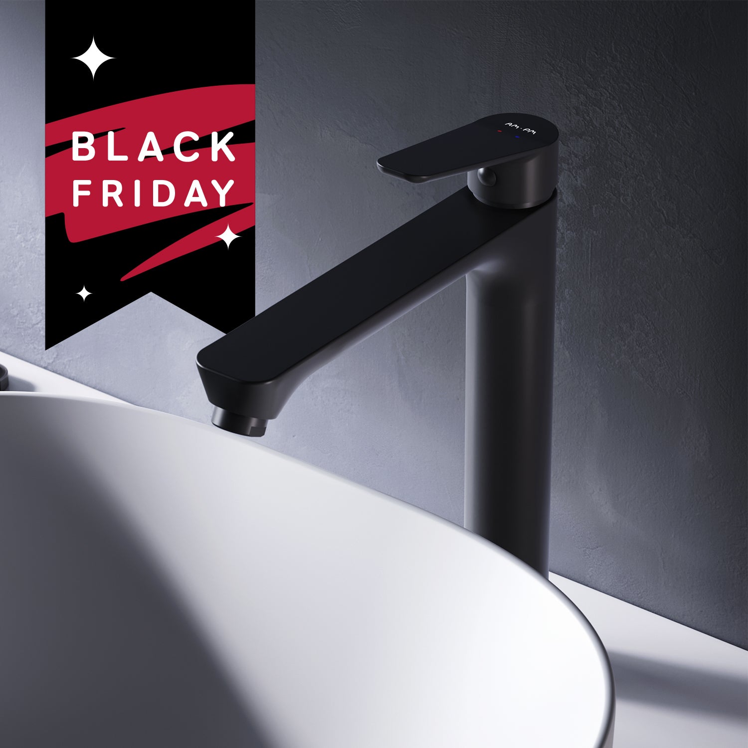 FTA92022 robinet de salle de bain Hit mitigeur de lavabo avec robinet à bec haut, noir