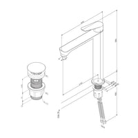 FTA92222 Bad Armatur Hit Waschtischarmatur Hoch mit Klick-Ablaufgarnitur Wasserhahn, Schwarz ampm-store.de