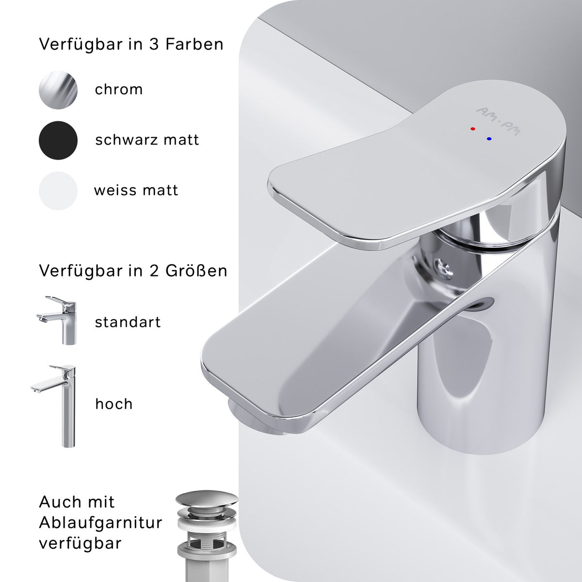 FXA02100 Bad Armatur X-Joy Waschtischarmatur Wasserhahn ampm-store.de